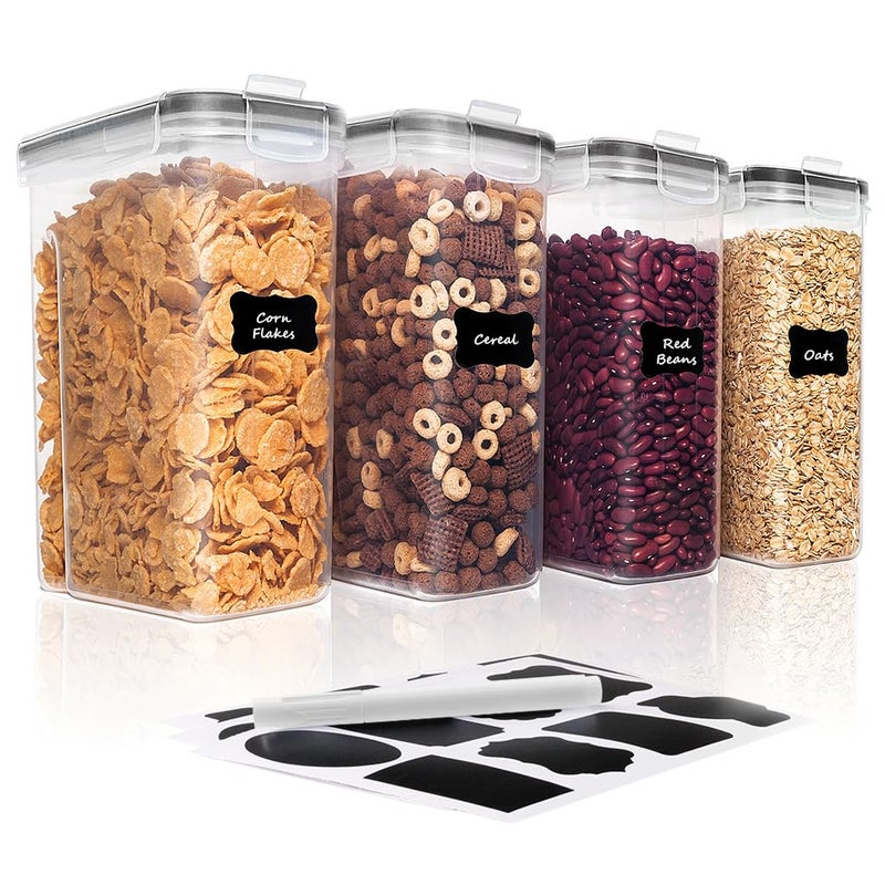 SUPVOX Airtight Cereal  Dry Food Storage Containers 4 Pieces  BPAFree Kitchen Organizer with Pour Outlet