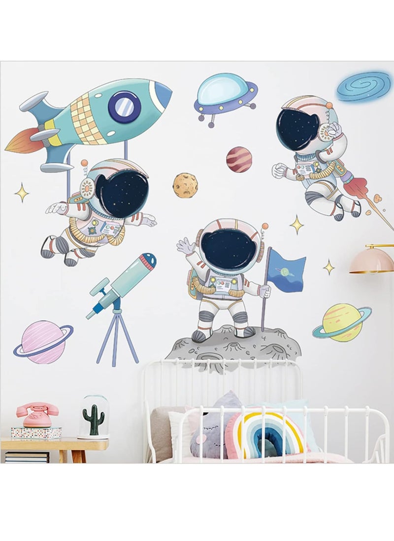 Astronaut Wall Stickers,Outer Space Stars Wall Decals,DIY Removable Large Wall Art Decoration,Peel and Stick,for Kids Baby Boys Girls Playroom Bedroom Decor - pzsku/Z5F53F77F147A9EB81C43Z/45/_/1731234586/6b1a0a42-0c89-4047-aa50-192757a7defc