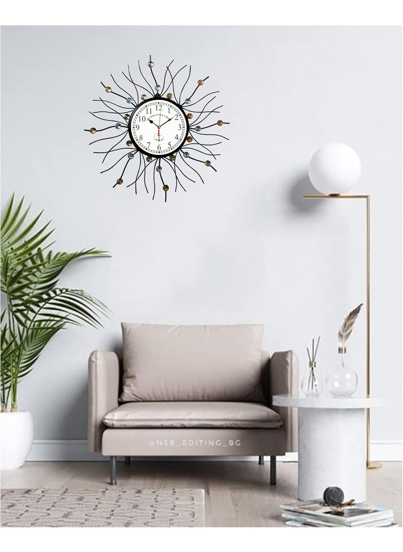 Generic - Nautical King Iron Wall Clock Antique Style Art Unique 20 inch dial 8 inch Colour Black Beautiful Latest Flower Stylish Design for Home & Office Decor Metal Glass - Image 1