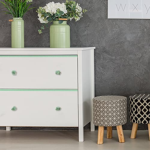Malimali 4pcs Green Aventurine Kitchen Cabinet Knobs and Pulls, Quartz Drawers and Crystal Knobs for Dresser Drawers, Closet Door, Cupboard - Image 4