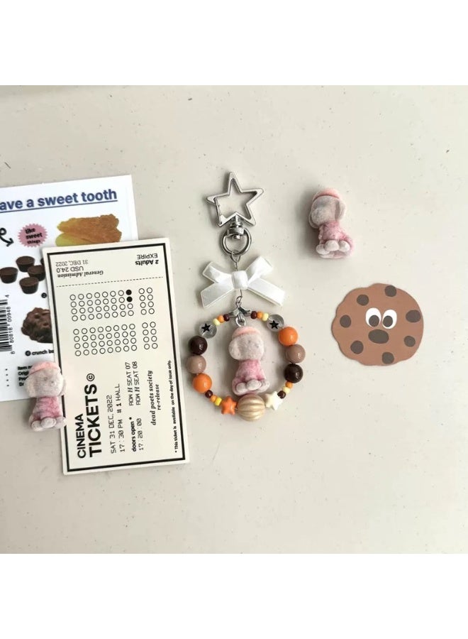 NIBEMINENT Phone Charm/ Chain Strap for Women Girls,Flocked Puppy Cell Phone Case Lanyard Wrist Strap