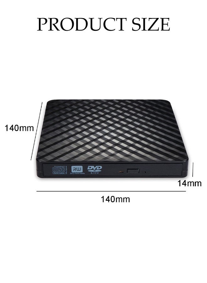 DUNISO Super Ultra Slim Portable DVD Drive with USB 3.0,External Drive with DISC Support , CD/DVD Burner & Reader for Laptops & Desktops (Black) - Image 2