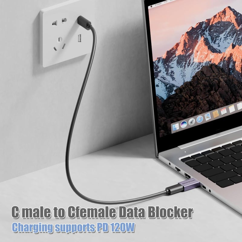 حزمة من 4 قطع من مانع نقل البيانات USB-C، حماية من التنزيل غير القانوني، رفض اختراق الشحن، مانع بيانات مخصص للشحن فقط، متوافق مع الهواتف الذكية وأجهزة الكمبيوتر الشخصية والمحمولة والأجهزة اللوحية - Image 5