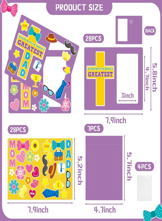 BeYumi Religious Picture Frame Craft - 28Pcs Father's Day Religious Photo Frame Craft Kit for Kids DIY Cross Picture Holder Christian Sunday School Classroom Home Father's Day Gift Set Fun Activities - Image 2