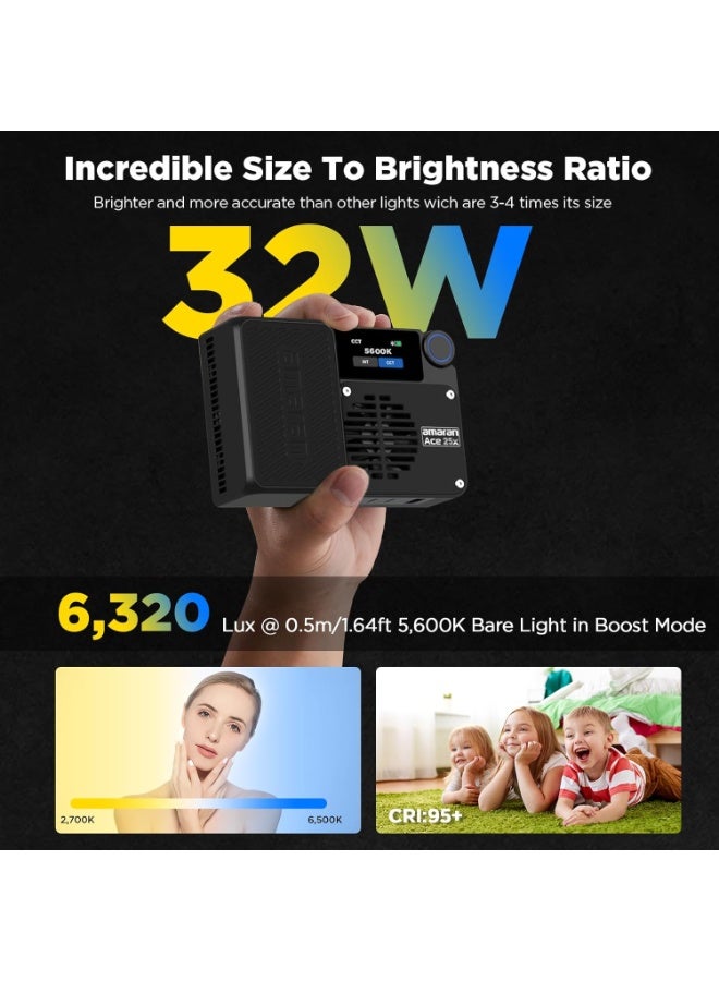 Aputure amaran Ace 25x Bi-Color LED Light Panel (Charcoal) - Image 3