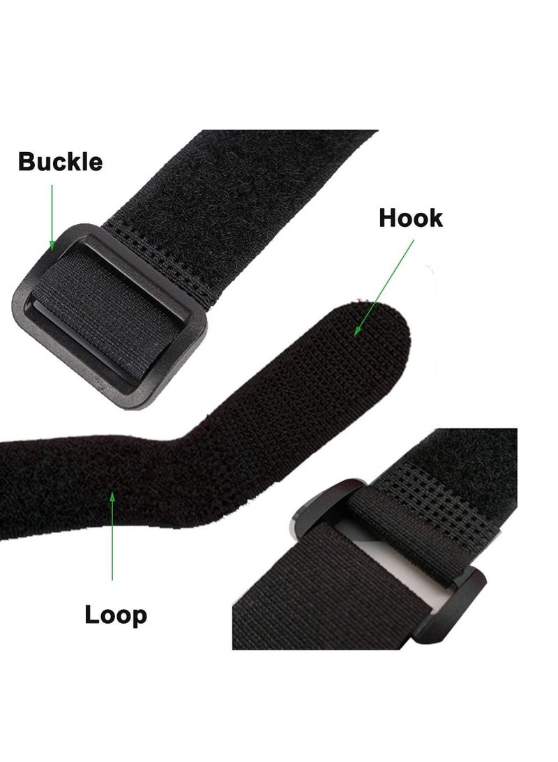 10-Pack Black Velcro Cable Straps, Self-Adhesive Nylon with Buckles,Adjustable  Reusable for Cable Management - Image 4