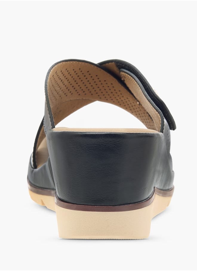 Le Confort Women Slip-On Lazer Cut Cross Strap Sandals with Wedge Heels  - Image 5