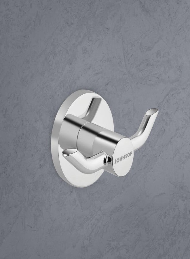 Johnson Bathrooms Johnson Delta Zinc + Aluminium Alloy Robe Hook | Cloth - Towel Hanger | Chrome Colour | T1353C - Image 1