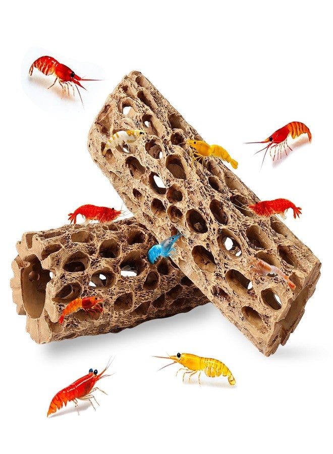 Hygger CO2 6“ Resin Cholla Wood Aquarium Décor Wood- Realistic Shrimp Hideout & Climbing Toy (6" L×2”Dia, 2pcs) - Image 1