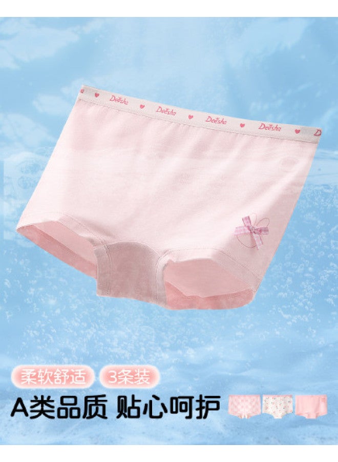 DEESHA Cotton Class A 3-pack Girls' Underwear, Soft Breathable Cotton Briefs, Growth Stage Children's Panties - Image 1