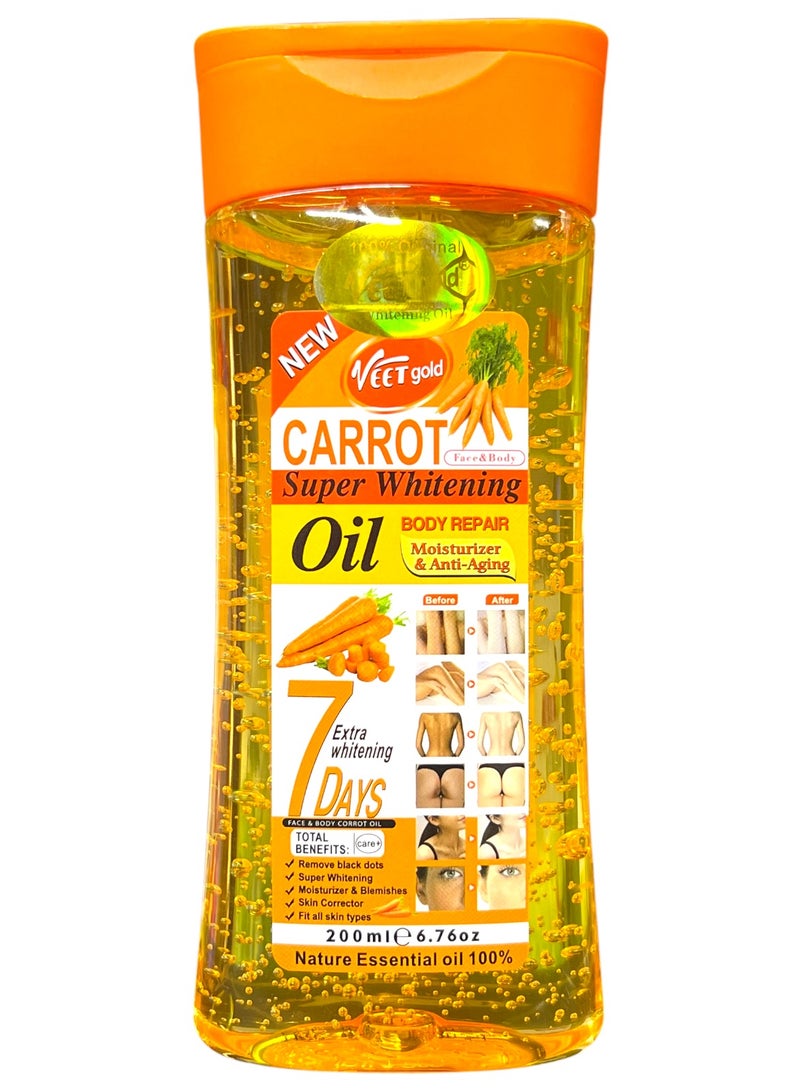 Veet gold Super Whitening Body Repair Carrot Oil Gel 200ml - Image 1