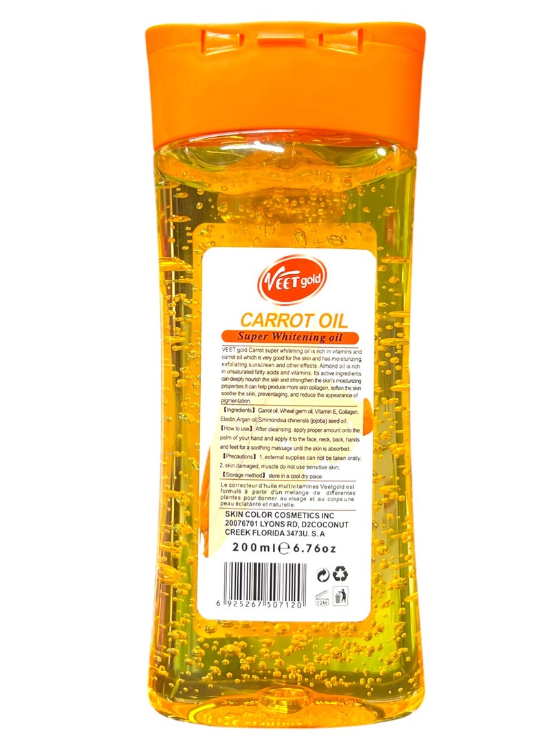 Veet gold Super Whitening Body Repair Carrot Oil Gel 200ml - Image 2
