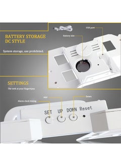 ماركة غير محددة ساعة حائط منبه ساعة حائط منبه مكتب ثلاثية الأبعاد LED، ساعة حائط منبه مكتب، 24x9.4 سم ساعات إلكترونية LED، نموذج غفوة، درجة حرارة، إضاءة ليلية سطوع تلقائي/مخصص، أسود  - Image 3