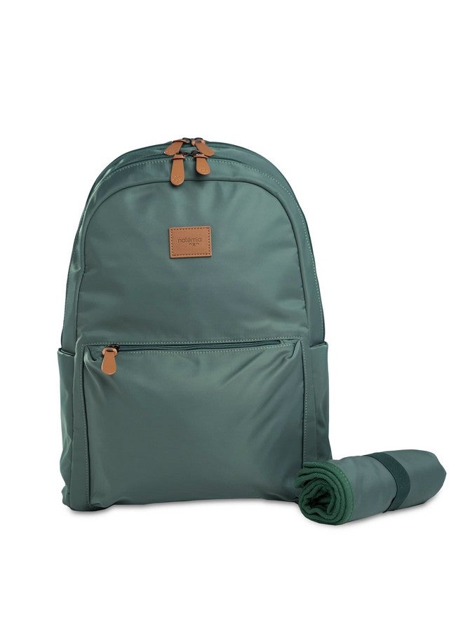 Natemia حقيبة ظهر للحفاضات - حقيبة حفاضات مقاومة للماء مع جيوب، وأحزمة لعربة الأطفال، ووسادة تغيير محمولة مرفقة - Image 1