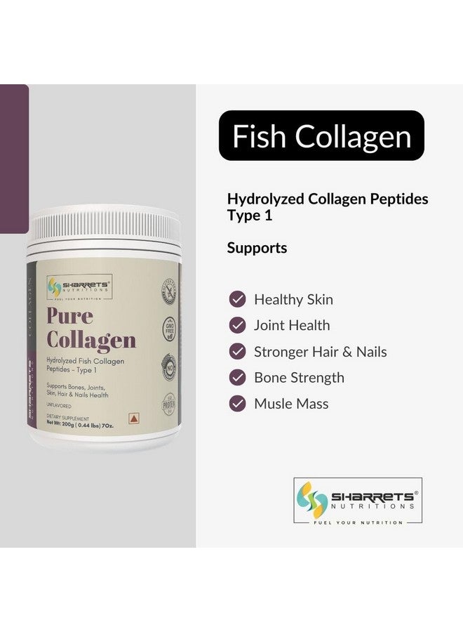 Sharrets Pure Collagen Powder, 200G Unflavored - Type 1 Hydrolyzed Fish Collagen Peptides - Image 4