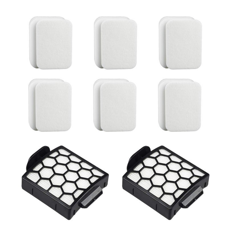6 Foam Filter 2 Hepa Filter Replacement for Shark ZU62 ZU60 NV255 NV150 NV251 NV151 Navigator Rotator Pet Pro Upright Vacuum Part 1238FT60 1239FT60
