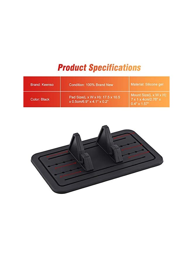 Keenso Car Phone Holder Pad Mat Dashboard, Anti-slip Stand Cell Phone Mount Holder Dash Width Adjustable for Any Smartphone iPhone GPS Table - Image 3