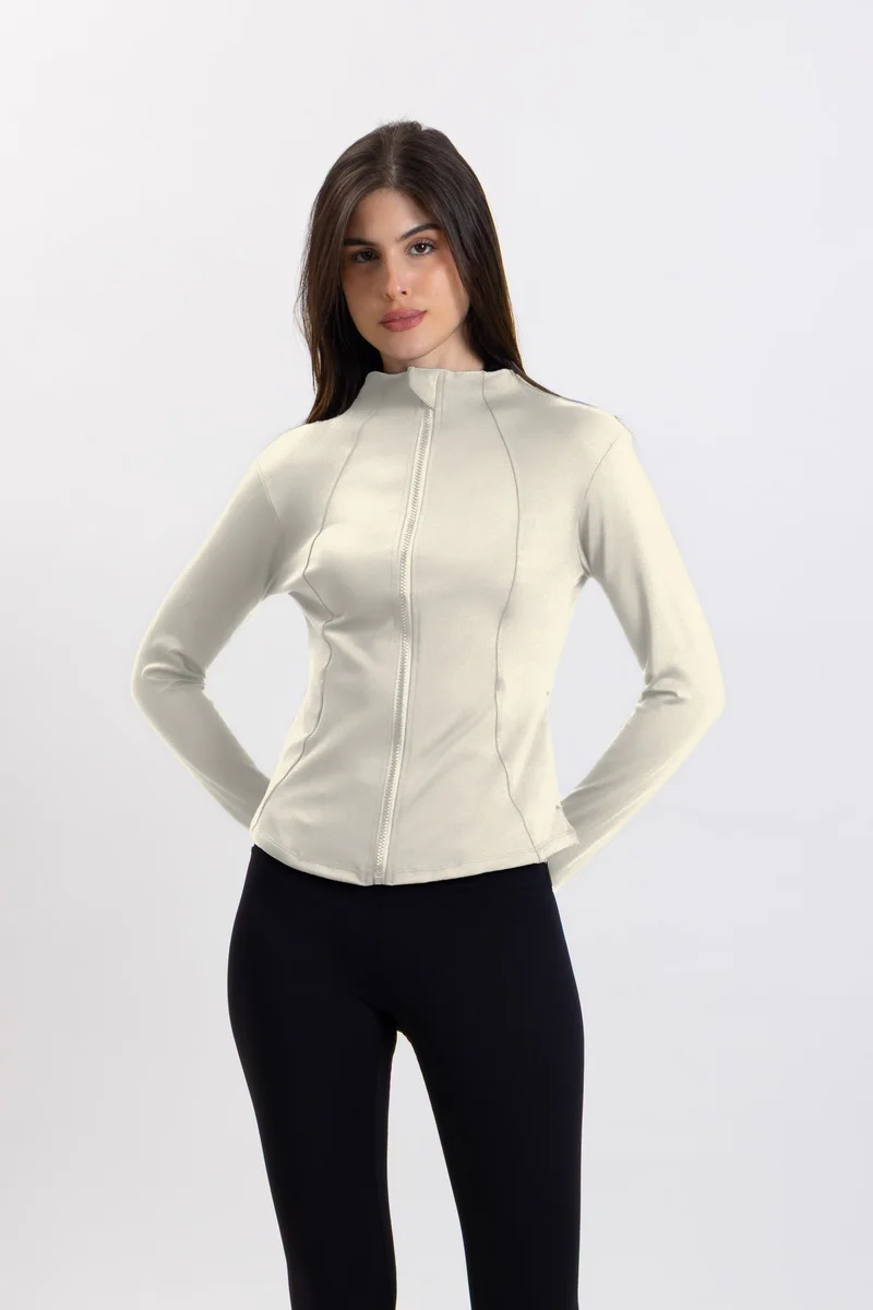 SHAPES DETAILED SCULPT ZIP-UP TOP
