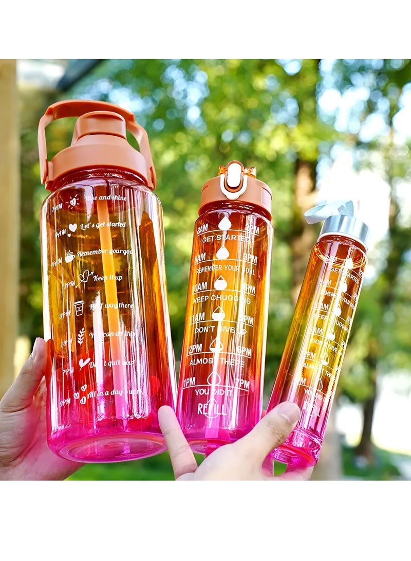 MXM Sports Water Bottles Set of 3, Motivational Plastic Bottle with Time Capacity for School Office Home Gym Fitness Cycling 2L, 700ml, 500ml   (Blue)  - Image 3