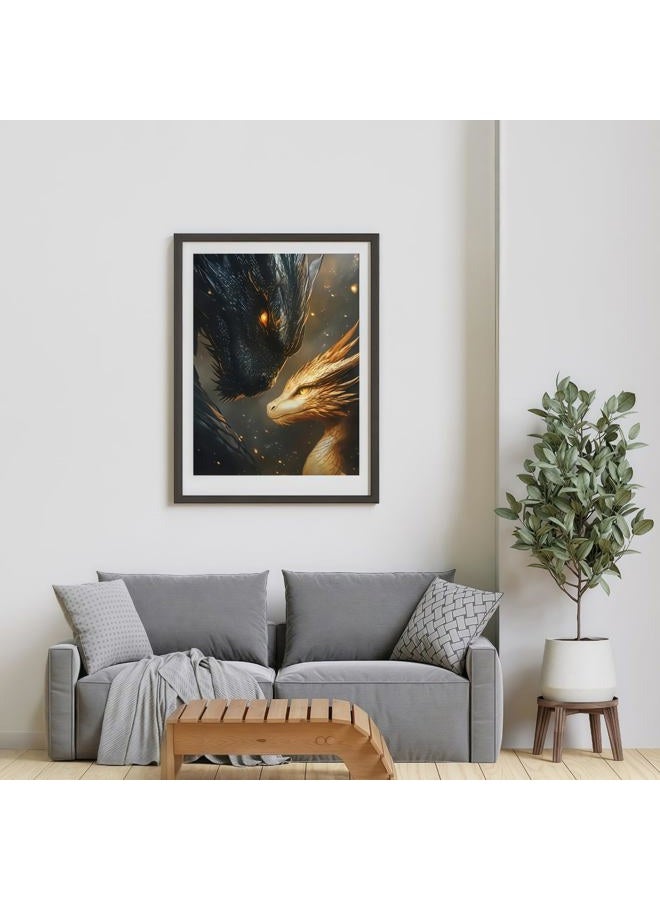 BYGFHLYW 5D Diamond Painting Kits for Adults, Black Golden Dragons Diamond Art Kits for Adults Beginner, DIY Full Drill Diamond Dot Gem Painting for Home Wall Decor 12x16 inch - Image 3