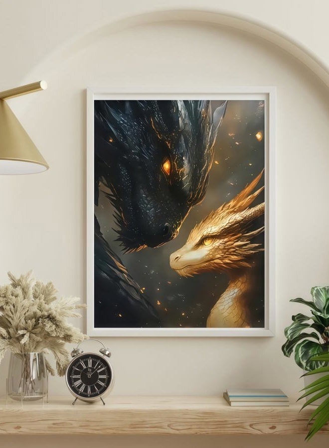 BYGFHLYW 5D Diamond Painting Kits for Adults, Black Golden Dragons Diamond Art Kits for Adults Beginner, DIY Full Drill Diamond Dot Gem Painting for Home Wall Decor 12x16 inch - Image 2