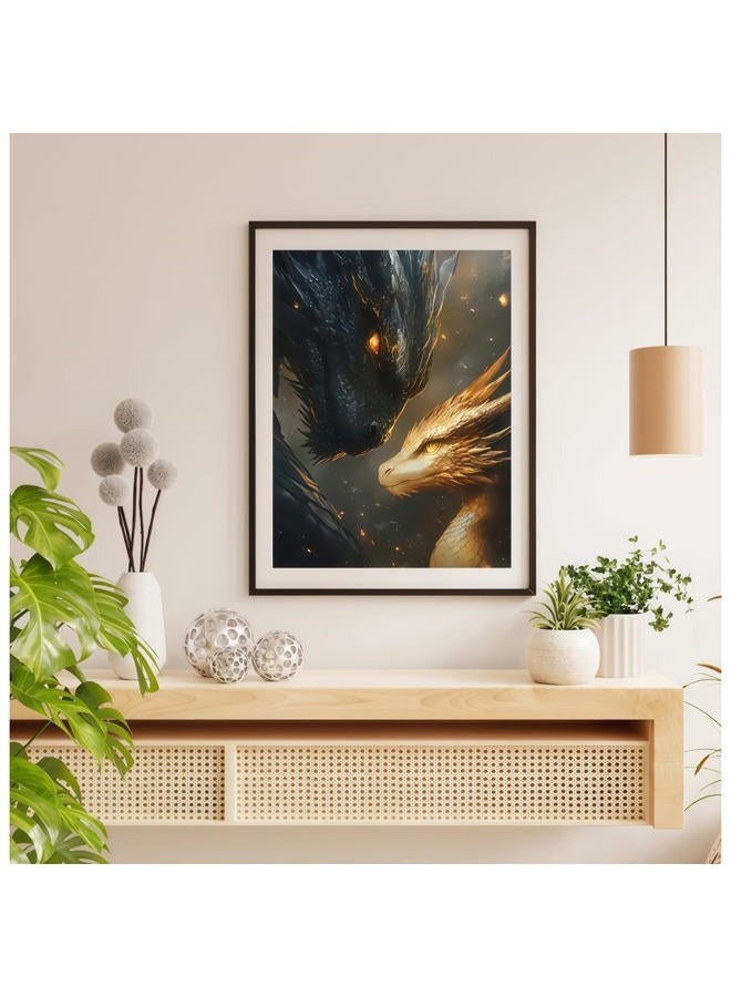 BYGFHLYW 5D Diamond Painting Kits for Adults, Black Golden Dragons Diamond Art Kits for Adults Beginner, DIY Full Drill Diamond Dot Gem Painting for Home Wall Decor 12x16 inch - Image 5