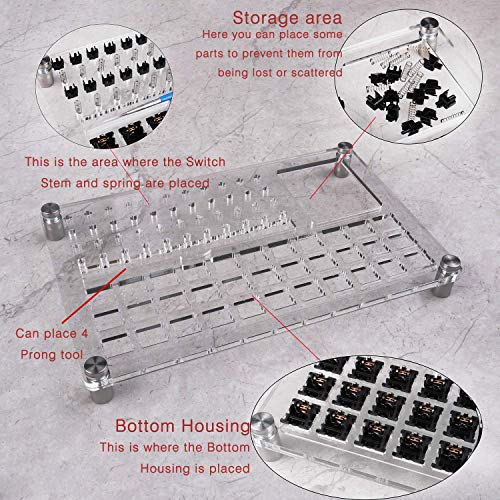 Gliging Switch Tester Switch Opener Acrylic Lube Station DIY Double-Deck Removal Platform Keycaps Puller for Custom Gateron Cherry Mechanical Keyboard Switch Films(Lubrication Kit B) - Image 2