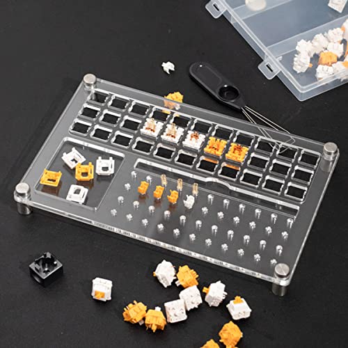 Gliging Switch Tester Switch Opener Acrylic Lube Station DIY Double-Deck Removal Platform Keycaps Puller for Custom Gateron Cherry Mechanical Keyboard Switch Films(Lubrication Kit B) - Image 3
