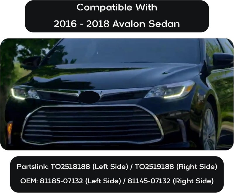 ALLIGATOR AUTO LIGHTS Replacement HID Headlight Assembly for 2016-2018 Toyota Avalon Sedan - Right/Passenger Side - Image 4