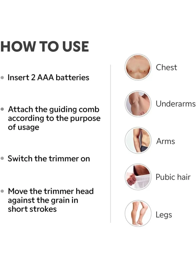 Zlade  ZLADE Ballistic LITE Manscaping Body Trimmer | AAA Battery Powered | Waterproof, Travel Lock | For Beard, Pubic Hair & Private Parts | Zero Irritation Grooming for Men | Best Price UAE