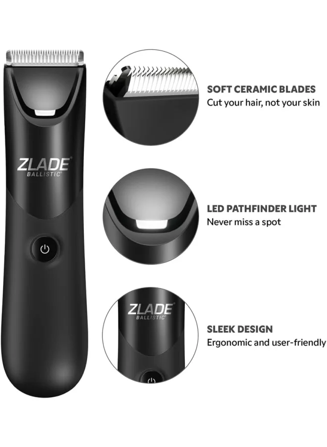 Zlade  ZLADE Ballistic LITE Manscaping Body Trimmer | AAA Battery Powered | Waterproof, Travel Lock | For Beard, Pubic Hair & Private Parts | Zero Irritation Grooming for Men | Best Price UAE