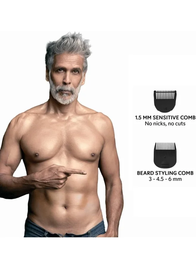 Zlade  ZLADE Ballistic LITE Manscaping Body Trimmer | AAA Battery Powered | Waterproof, Travel Lock | For Beard, Pubic Hair & Private Parts | Zero Irritation Grooming for Men | Best Price UAE