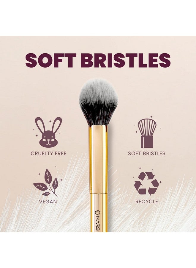 مارس فرشاة مكياج أرسينال الاحترافية للوجه | لمسة ريشة ناعمة | شعيرات صناعية دقيقة | فرشاة مكياج لوكس باكاجيج (ذهبي) - Image 4