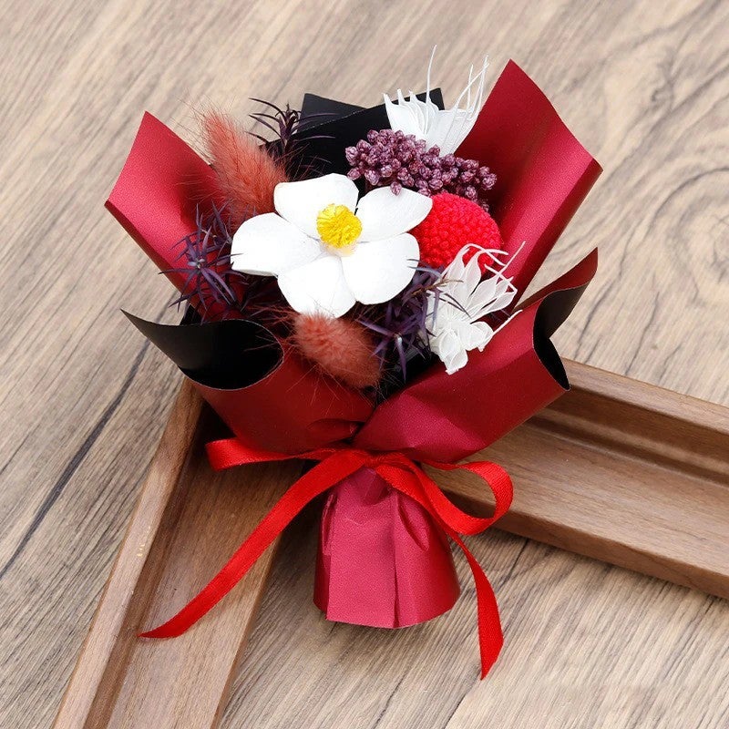 Bluejw Small Natural Dried Flower Arrangement - Mini Dried Plants Bouquet for Wedding Party, Holiday Gift, Car Decor - Image 4