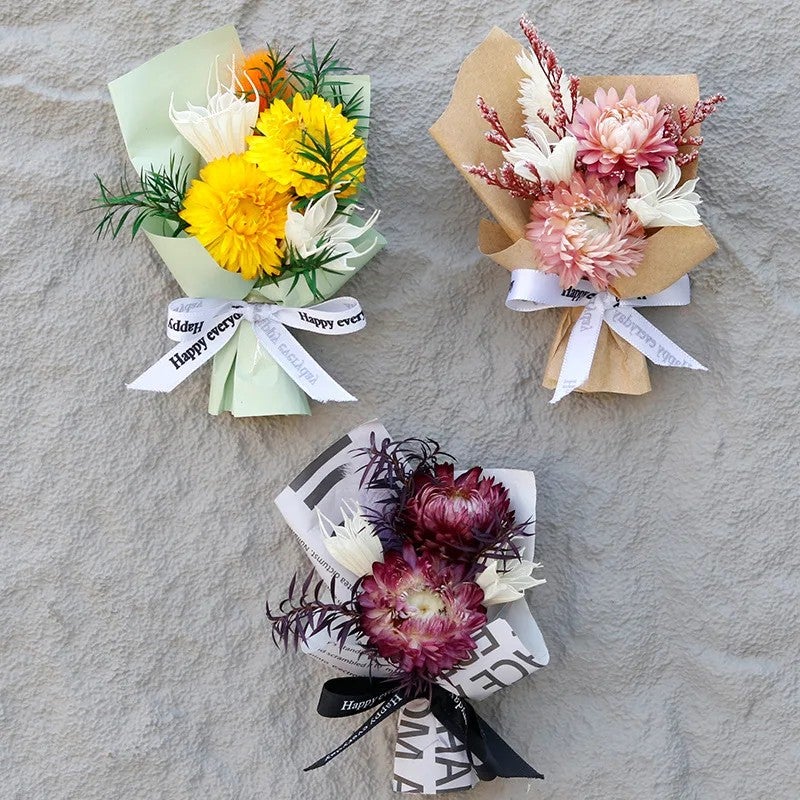 Bluejw Small Natural Dried Flower Arrangement - Mini Dried Plants Bouquet for Wedding Party, Holiday Gift, Car Decor - Image 2