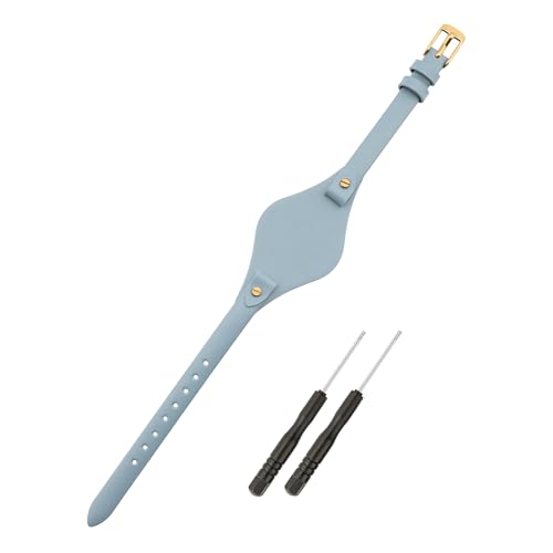 SANDEIN Watch Band Compatible with Fossil, Women 8mm Soft Leather Replacement Wrist Strap for Fossil ES3077 ES3148 ES3262 and ES4119 ES4176 Series Watch Straps (Aqua Blue + Golden Buckle) - Image 1