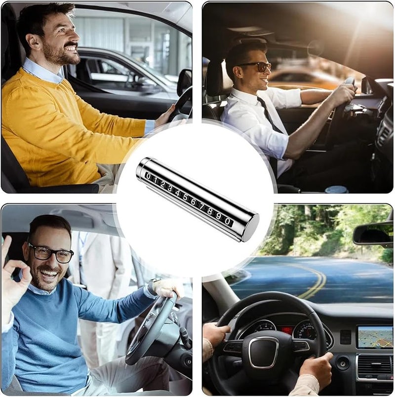 أسطوانة لوحة وقوف مؤقتة فضية لرقم الهاتف بطاقة توقف الترخيص - Image 3