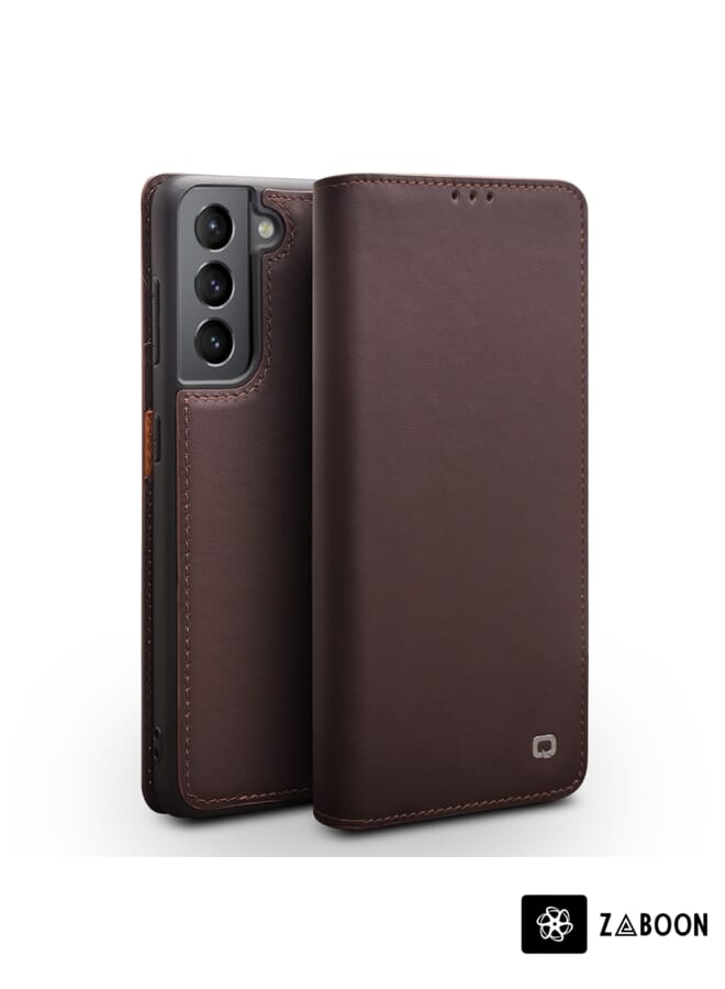Zaboon Protective Case Cover For Samsung Galaxy S21 5G QIALINO Classic Gen2 Genuine Leather - Image 1