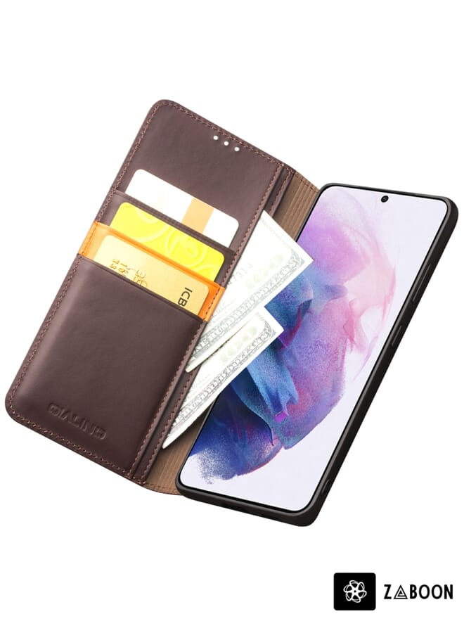 Zaboon Protective Case Cover For Samsung Galaxy S21 5G QIALINO Classic Gen2 Genuine Leather - Image 3