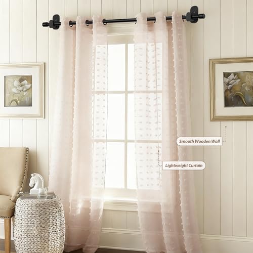 HOTOZON Curtain Rods No Drilling 16 to 30 Inch, HOTOZON 5/8 Inches No Drill Curtain Rods for Windows 8 to 26 Inches(0.7-2.1 ft), Renter Friendly Adjustable Small Drapery Rod for Lightweight Curtains, Black - Image 5