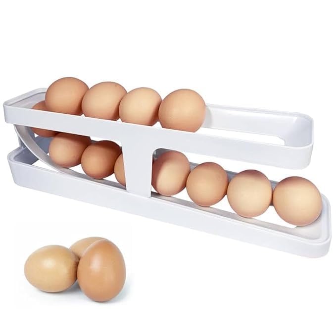 Egg Holder, 2-Tier Egg Dispenser, Egg Storage Container for Refrigerator (Random Color, 1 Piece) - Image 2