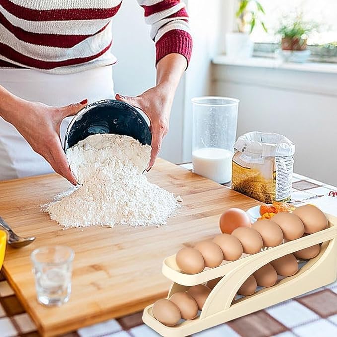 Egg Holder, 2-Tier Egg Dispenser, Egg Storage Container for Refrigerator (Random Color, 1 Piece) - Image 3