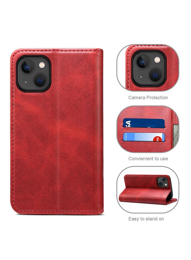 Zaboon Case For iPhone 13 Calf Texture Horizontal Flip Leather Case with Holder & Card Slots & Wallet - Image 5