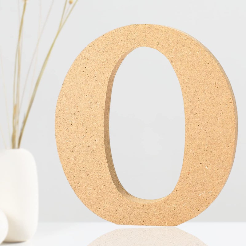 AOCEAN 6 Inch Designable Wood Letters Unfinished Wood Letters for Wall Decor Decorative Standing Letters Slices Sign Board Decoration for Craft Home Party Projects O