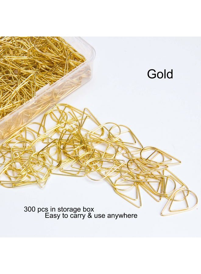 VENCINK 300 Pieces Gold Cute Paper Clips Smooth Stainless Steel Drop-Shaped Wire Small Paperclips for Office Supplies Girls Kids School Students Paper Document Organizing by - Image 3