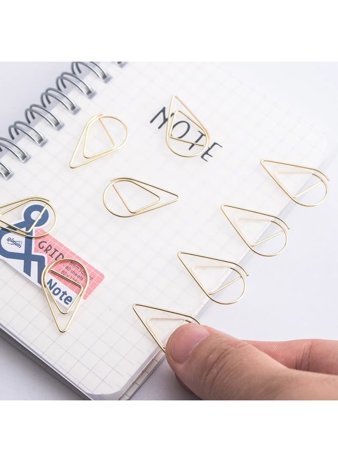 VENCINK 300 Pieces Gold Cute Paper Clips Smooth Stainless Steel Drop-Shaped Wire Small Paperclips for Office Supplies Girls Kids School Students Paper Document Organizing by - Image 4