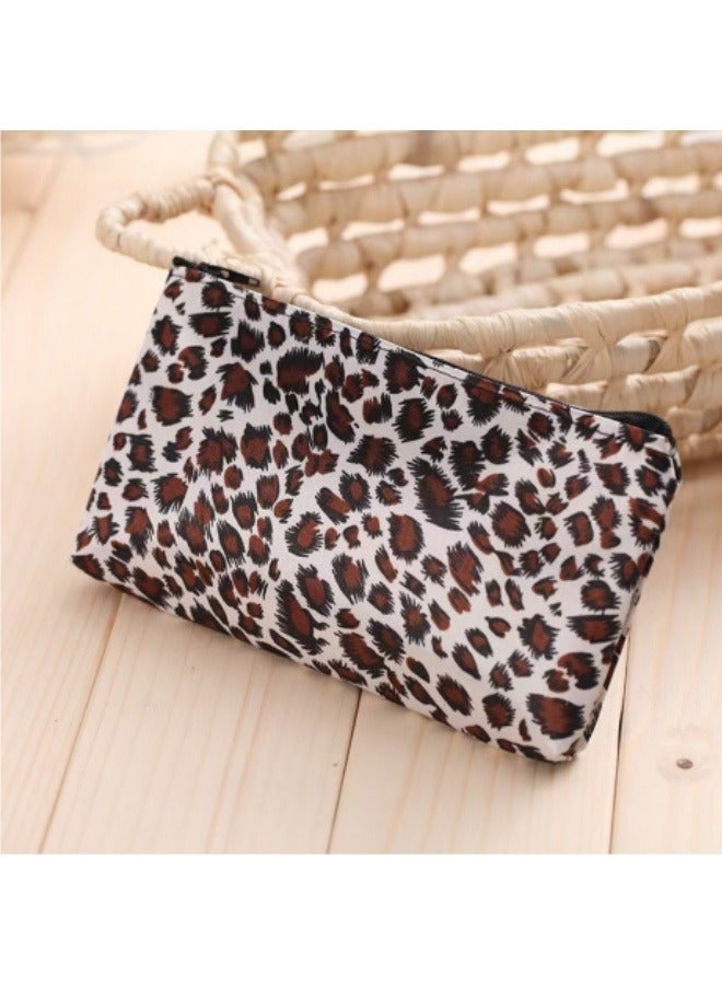 Leopard Print Cosmetic Bag Horizontal Square Zipper Cosmetic Toiletries Bag - Image 3