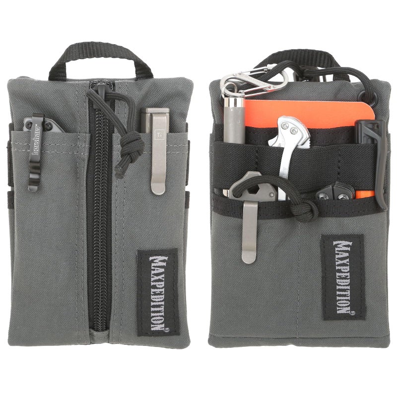 MAXPEDITION Platy Pocket Organizer, Durable EDC Tool Pouch for Men, Neck Wallet with Paracord Lanyard, Holds Flashlight, Multitool, Pen, Notebook (Wolf Gray, 4" x 6") - Image 1
