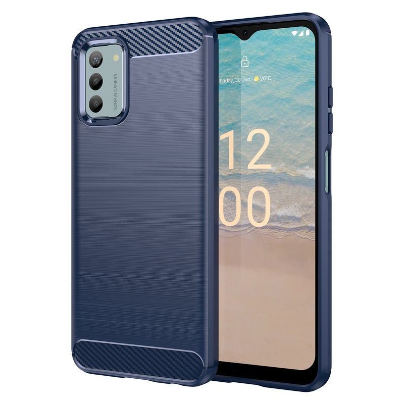 HuHa Case Cover For Nokia G42 Carbon Fiber Brushed Texture TPU Phone Case(Blue) - Image 1