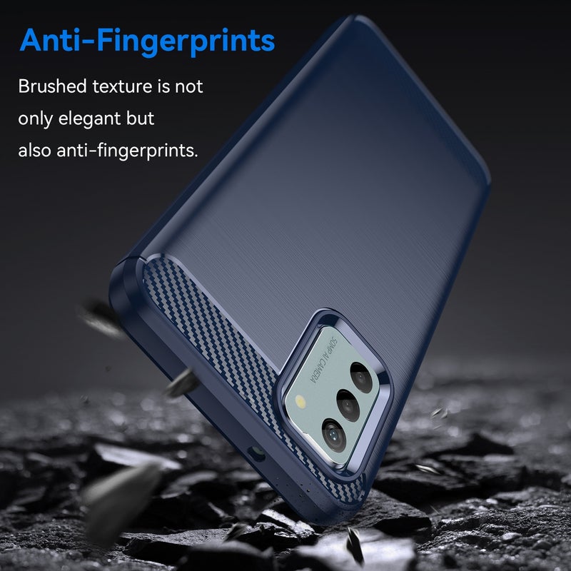 HuHa Case Cover For Nokia G42 Carbon Fiber Brushed Texture TPU Phone Case(Blue) - Image 3